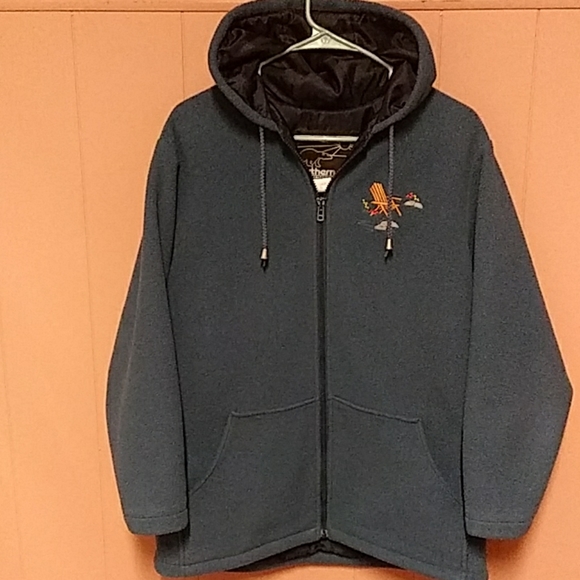 Northern Sun Embroidered Cabin on the Lake Hoodie - Picture 1 of 7